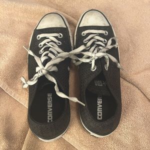 Converse sneakers. Black & white. Barely worn, decent condition. US size 6.